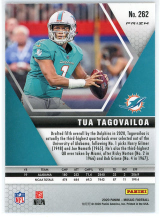 Tua Tagovailoa 2020 Panini Mosaic NFL Debut Rookie Red Prizm Card #262