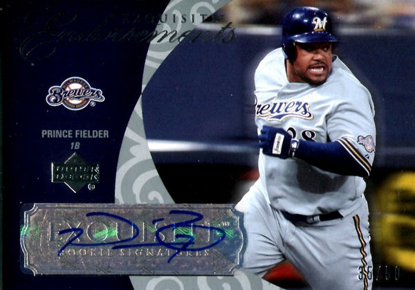 Prince Fielder 2007 Upper Deck Exquisite Autographed Card 35/50