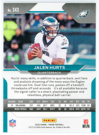 Jalen Hurts 2020 Panini Prizm Rookie Card #343