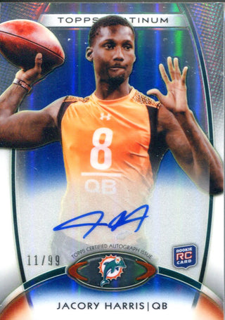 Jacory Harris Autographed 2012 Topps Platinum Rookie Card