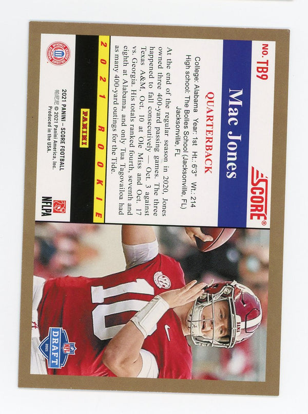 Mac Jones  2021 Panini Score Red/ Purple #TB9 Card