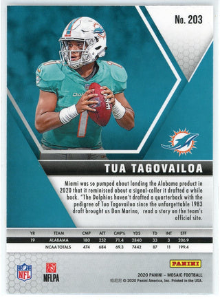 Tua Tagovailoa 2020 Panini Mosaic Rookie Card #203