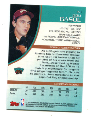 Pau Gasol 2001 Topps Pristine #75 RC