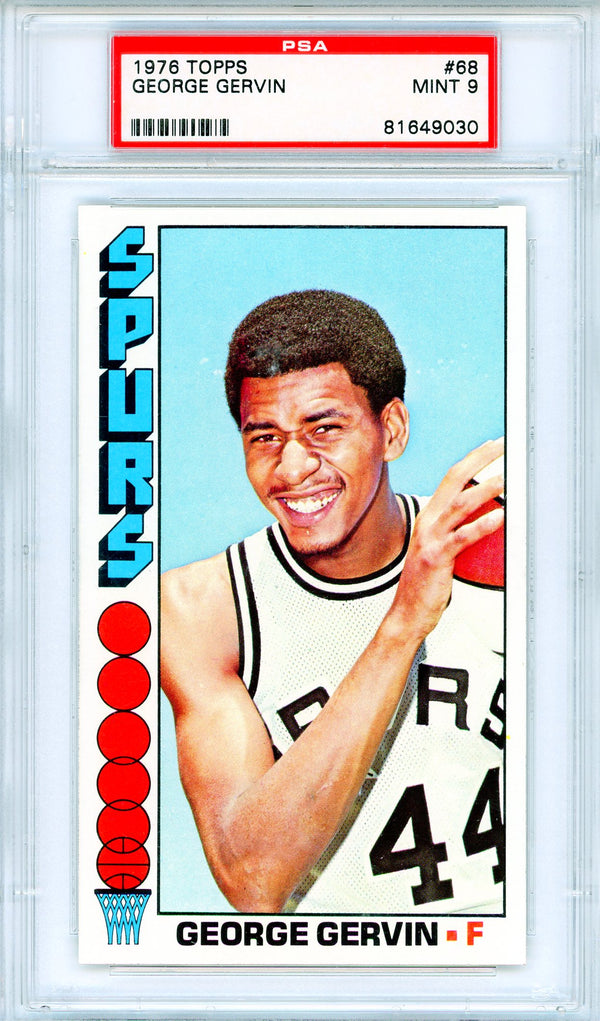 George Gervin 1976 Topps Card #68 (PSA Mint 9)