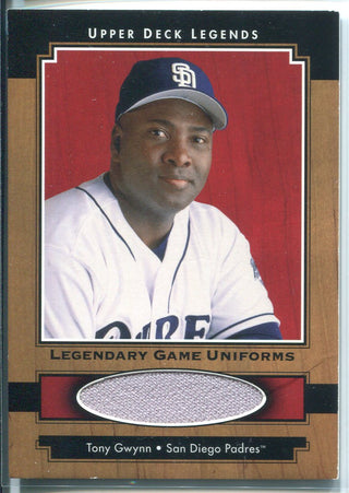 Tony Gwynn 2001 Upper Deck Legends Game Used Relic Card