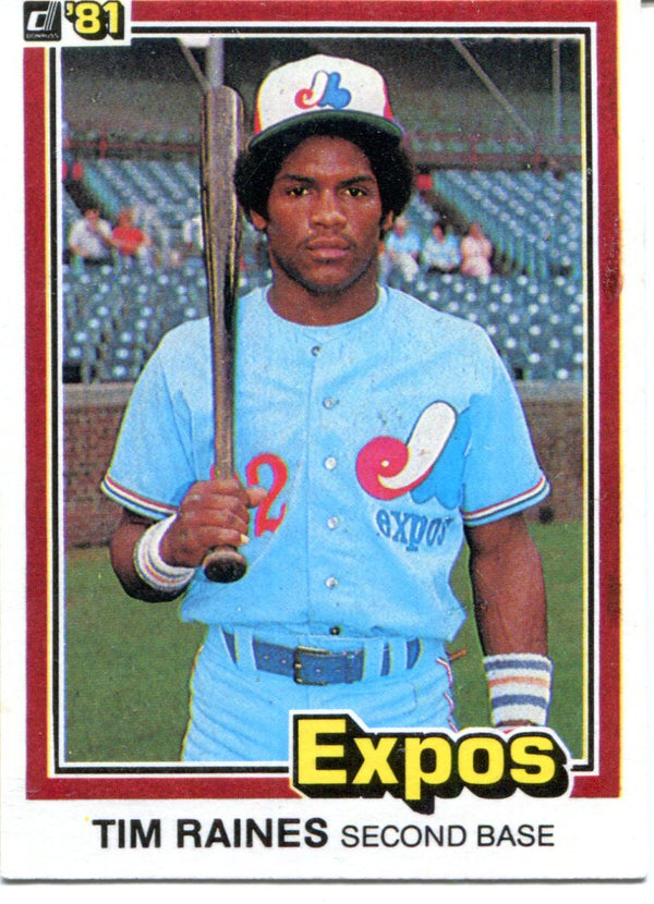 Tim Raines 1981 Donruss Unsigned Card