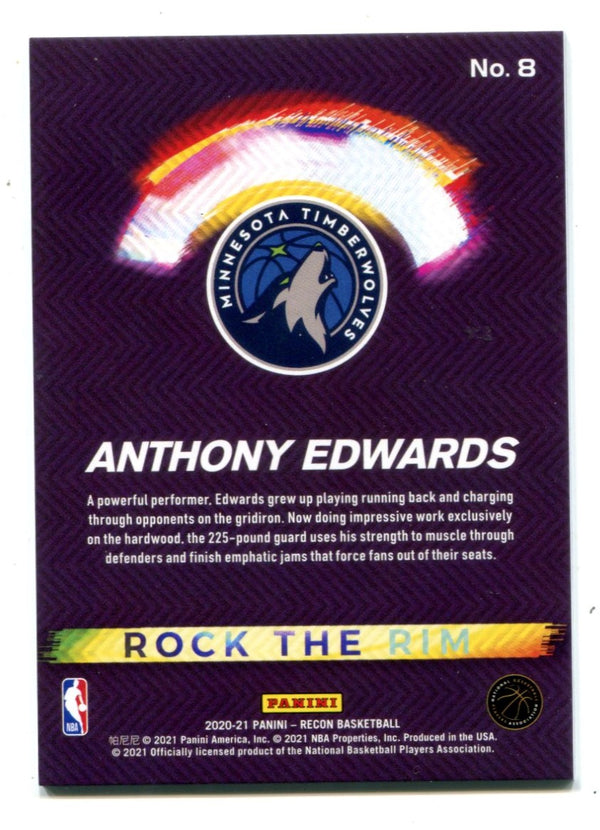 Anthony Edwards 2020 Panini Recon Rock The Rim #8 RC