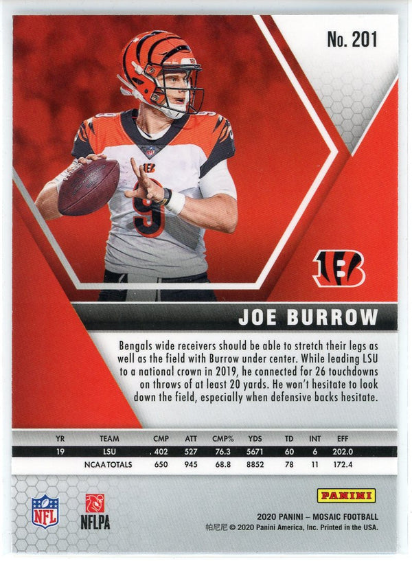 Joe Burrow 2020 Panini Mosaic Rookie Card #201