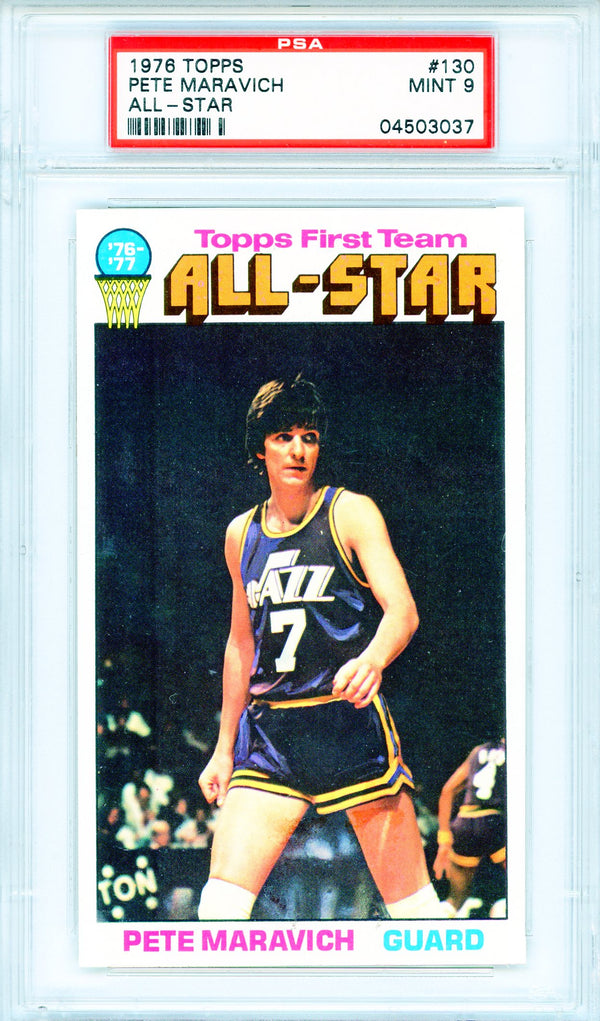 Pete Maravich 1976 Topps Card #130 (PSA Mint 9)