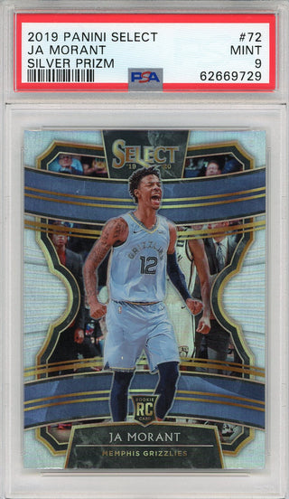 Ja Morant 2020 Panini Select Concourse Silver Prizm Rookie Card #72 (PSA)