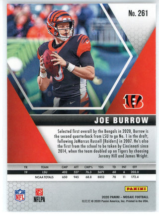 Joe Burrow 2020 Panini Mosaic NFL Debut Rookie Card #261