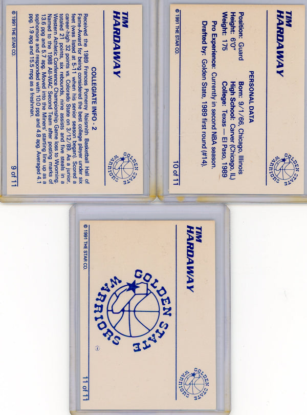 Tim Hardaway 1990 Star Card Set (1-11)