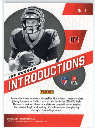 Joe Burrow 2020 Panini Mosaic Introductions Rookie Card #11