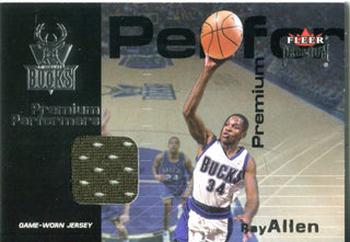 Ray Allen 2001 Fleer Game Worn Jersey Card