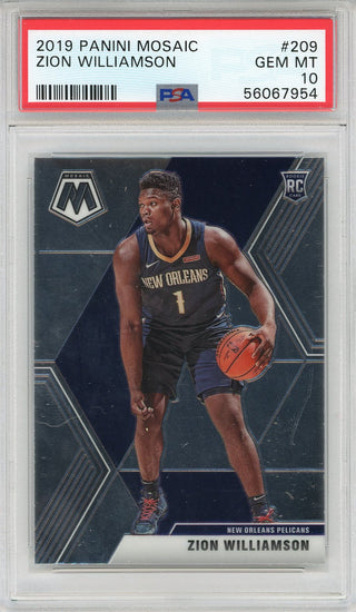 Zion Williamson 2019 Panini Mosiac Rookie Card #209 (PSA)