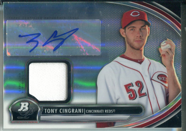 Tony Cingrani Autographed Bowman Platinum Jersey Card