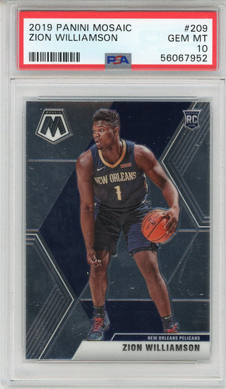 Zion Williamson 2019 Panini Mosiac Rookie Card #209 (PSA)