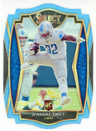 D'Andre Swift 2020 Panini Select Light Blue Prizm Die Cut Rookie Card #151