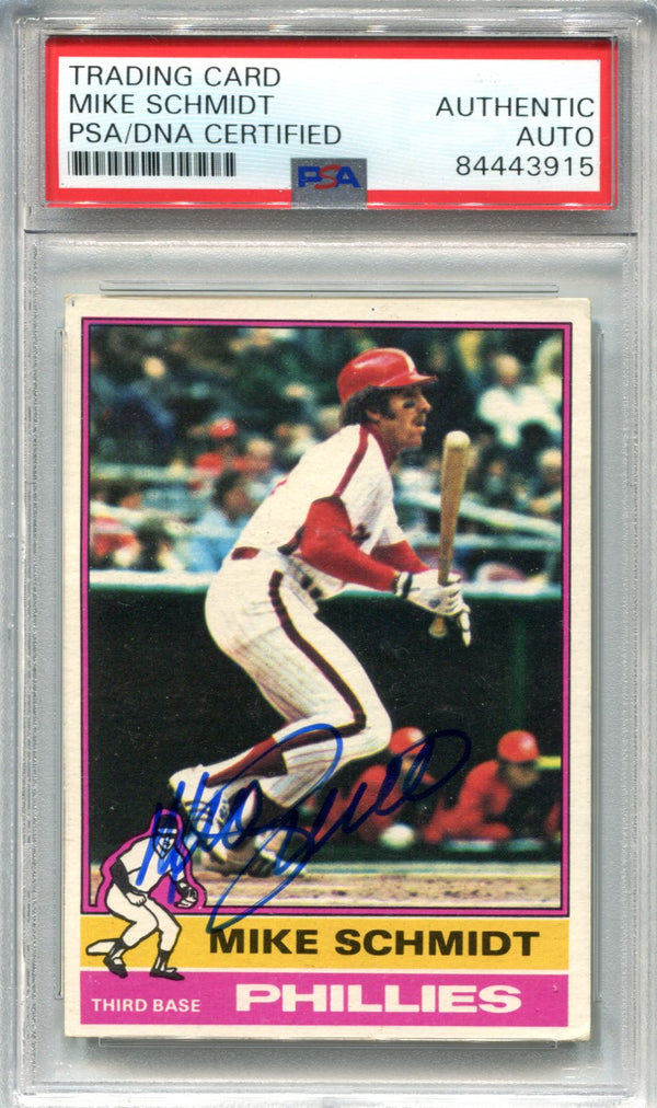 Mike Schmidt Autographed 1976 Topps PSA AUTO Authentic Card