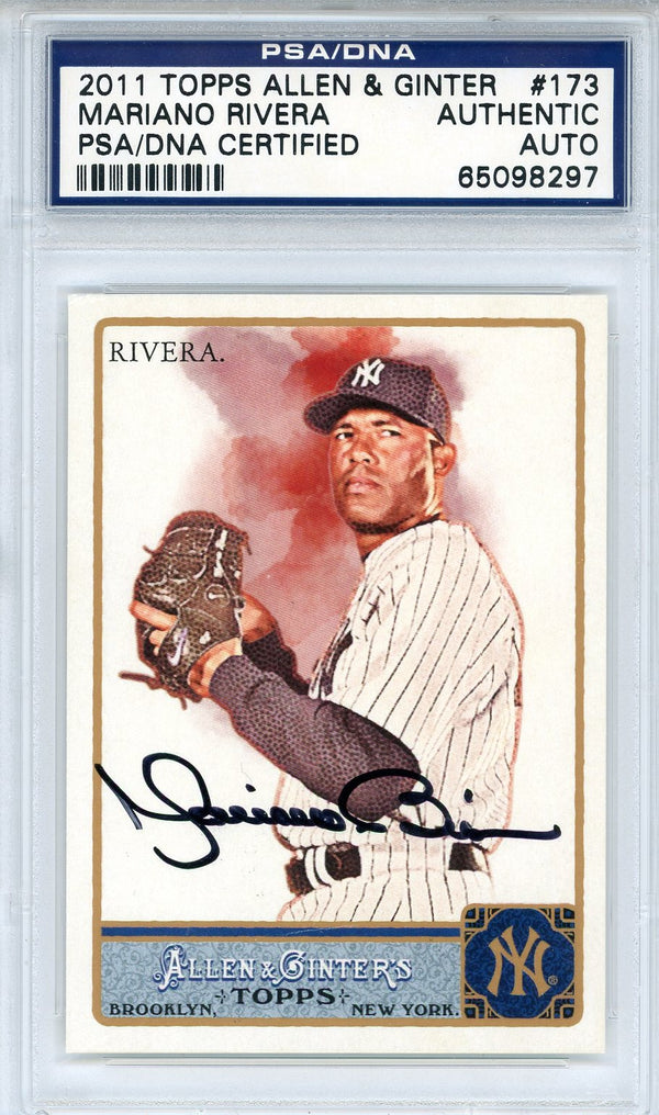 Mariano Rivera Autographed 2011 Topps Allen & Ginter Card #173 (PSA)