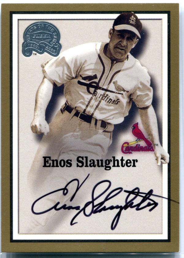 Enos Slaughter Autographed Fleer Card