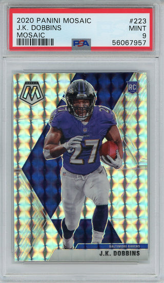 JK Dobbins 2020 Panini Mosaic Prizm Mosaic Rookie Card #223 (PSA)