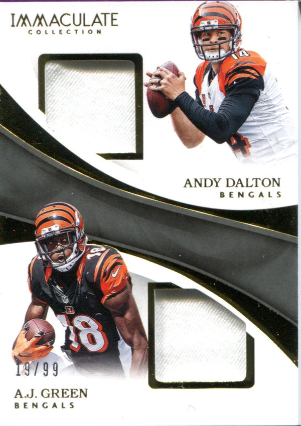 Andy Dalton & AJ Green 2017 Panini Immaculate Jersey Card