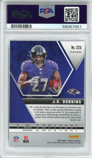 JK Dobbins 2020 Panini Mosaic Prizm Mosaic Rookie Card #223 (PSA)