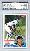 Wade Boggs "HOF 05" Autographed 1983 Topps Rookie Card #498 (PSA)