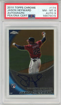 Jason Heyward Autographed 2010 Topps Chrome Rookie Card #174 (PSA 8/9)