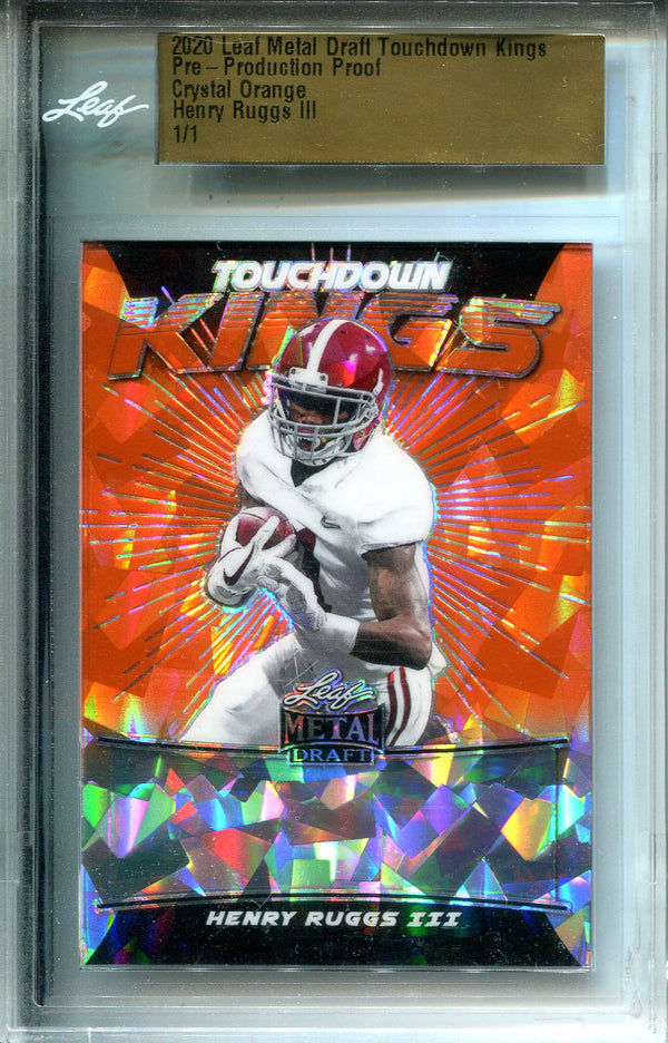 Henry Ruggs III 2020 Leaf Metal Draft Crystal Orange Production Proof 1/1