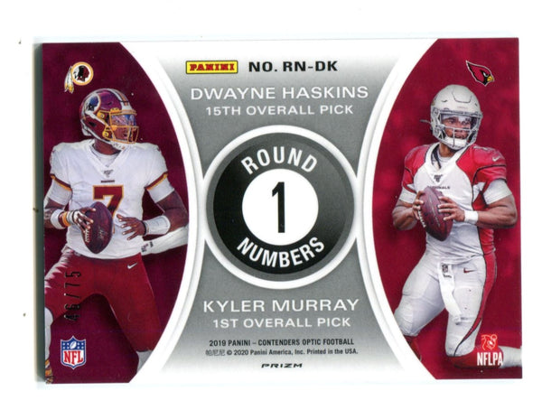 Kyler Murray/Dwayne Haskins 2019 Contenders Optic Round Numbers Pink Refractor /75