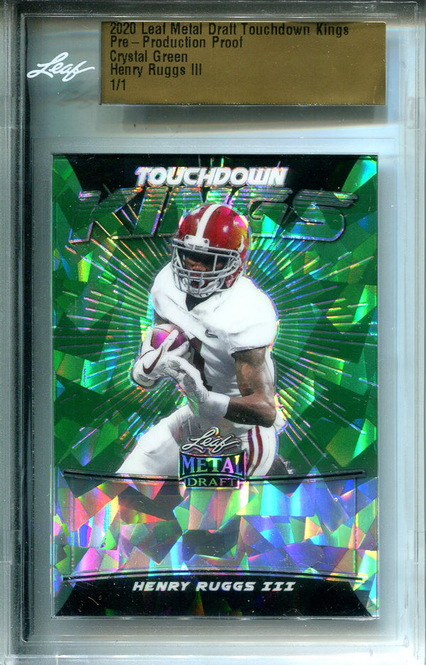 Henry Ruggs III 2020 Leaf Metal Draft Crystal Green Production Proof 1/1