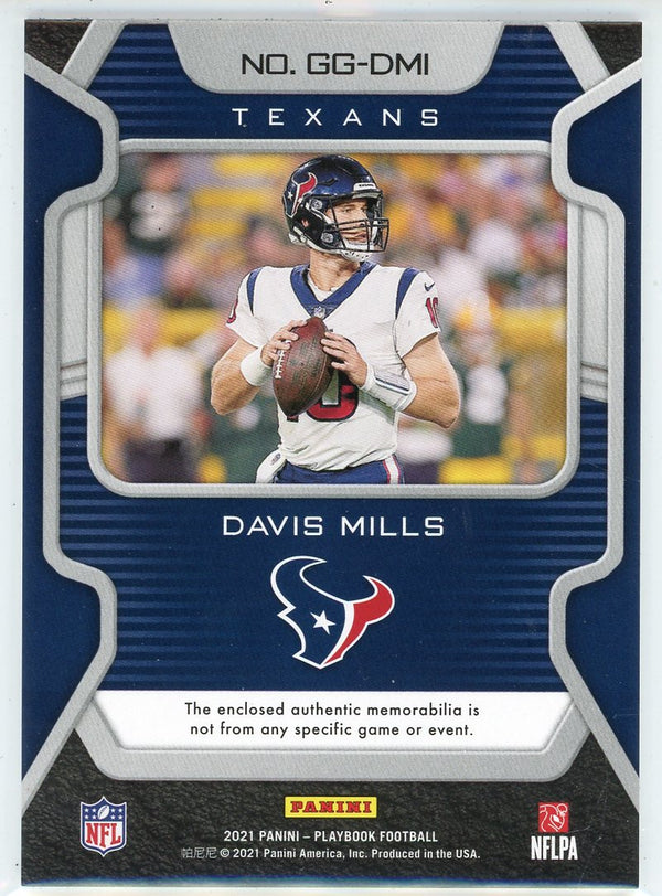 Davis Mills 2021 Panini Playbook Gridiron Gear Patch Card #GG-DMI