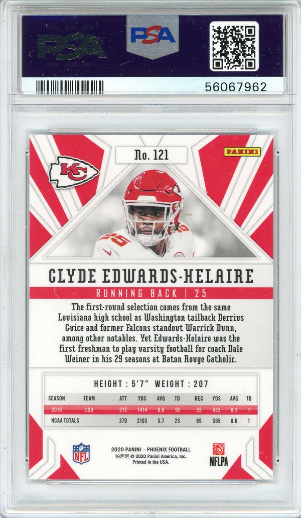 Clyde Edwards-Helaire 2020 Panini Phoenix Fire Burst Rookie Card #121(PSA)