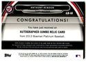 Anthony Rendon 2013 Bowman Platinum Autographed Jumbo Relic Card #123/199