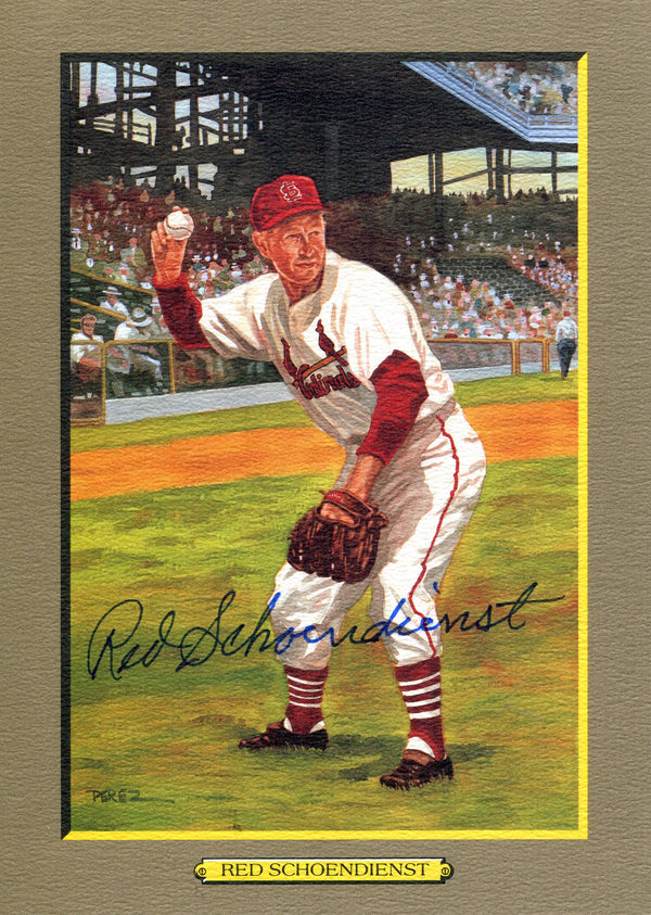 Red Schoendienst Autographed Perez Steele Great Moments Card  #3023/5000