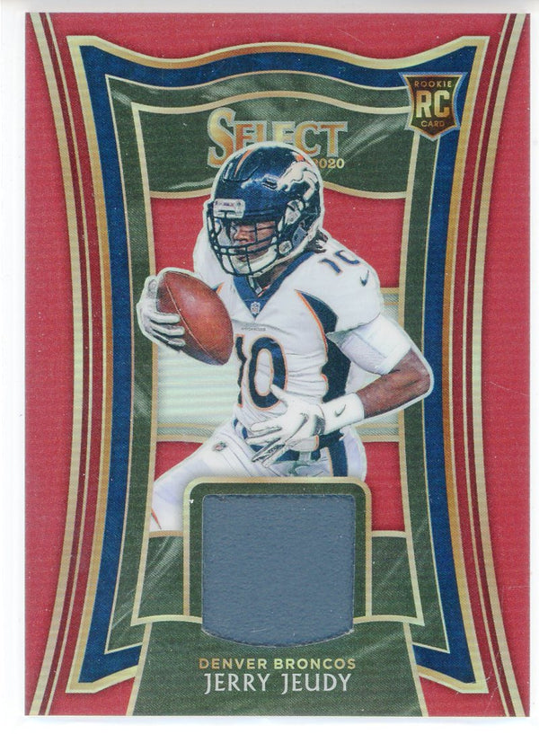 Jerry Jeudy 2020 Panini Select Red Prizm Rookie Patch Card #RS-JJE