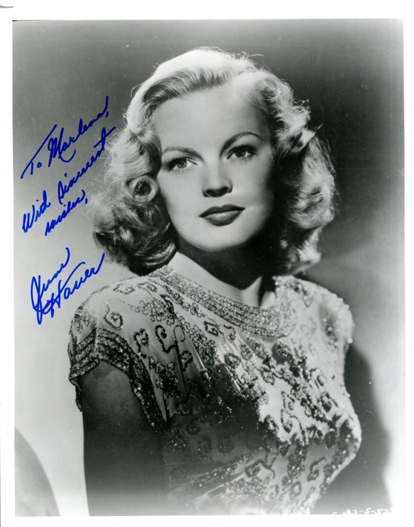 June Haver Autographed 8x10 Photo