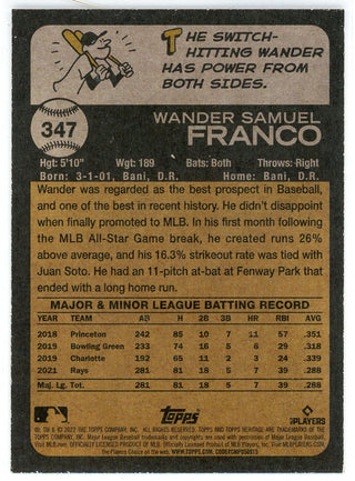 Wander Franco 2022 Topps Heritage Rookie Card #347