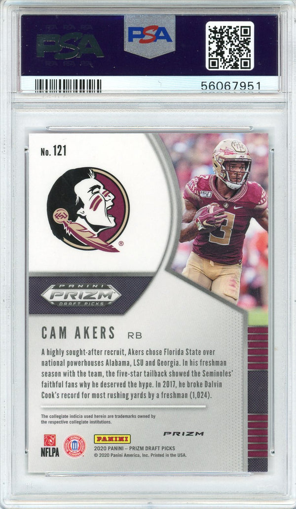 Cam Akers 2020 Panini Prizm Draft Pick Pink Pulsar Rookie Card #121 (PSA)