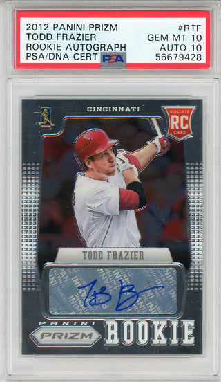 Todd Frazier Autographed 2012 Panini Prizm Rookie Card #RTF (PSA 10/10)