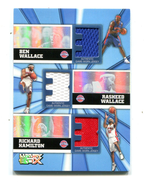 Ben Wallace/Rasheed Wallace/Richard Hamilton 2006 Topps Luxury Box Jersey Card