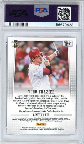 Todd Frazier Autographed 2012 Panini Prizm Rookie Card #RTF (PSA 10/10)