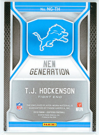 TJ Hockenson 2019 Panini Certified New Generation Patch Card #NG-TH