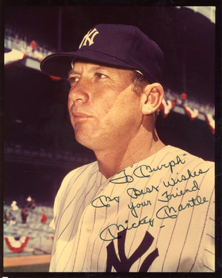 Mickey Mantle Autographed Personalized 8x10 Photo (JSA)