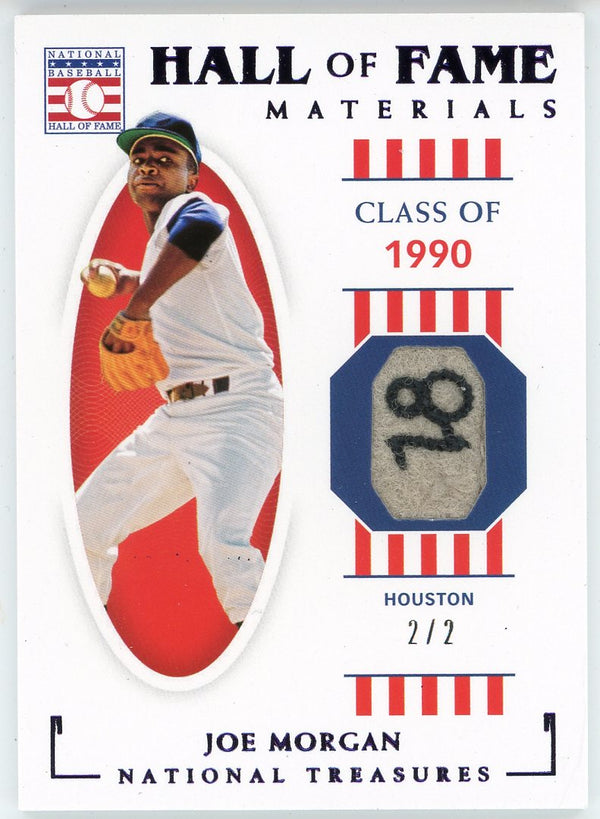 Joe Morgan 2021 Panini National Treasures Hall of Fame Materials Card #HOF-JM