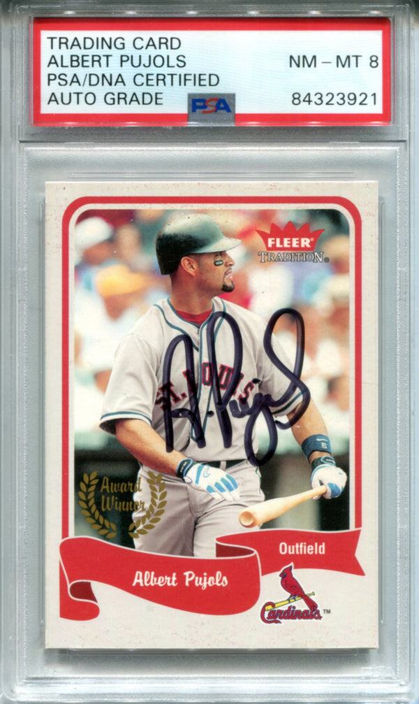 Albert Pujols Autographed 2004 Fleer Card (PSA)