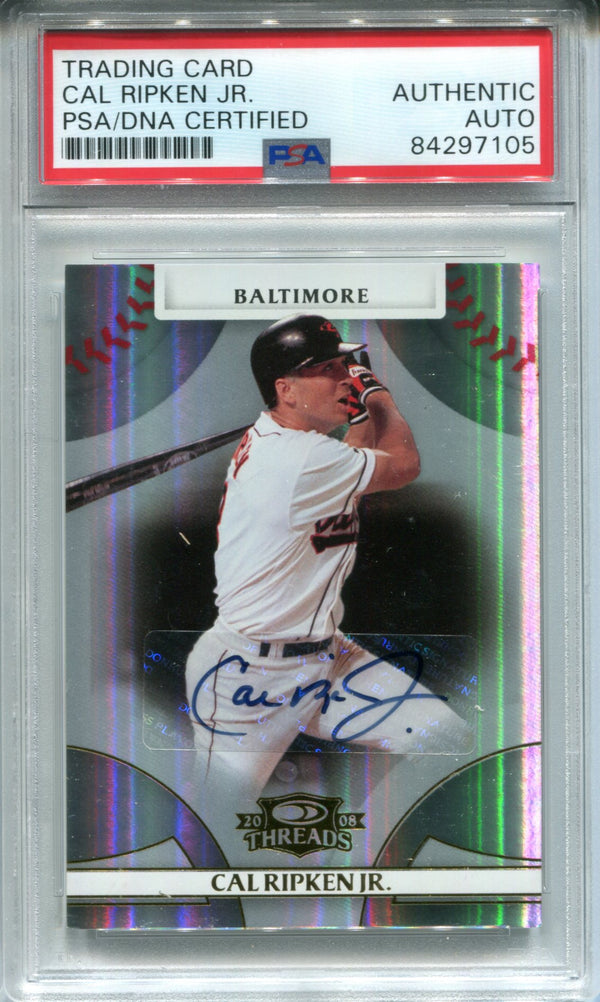 Cal Ripken Jr. Autographed 2008 Donruss Threads Card (PSA)