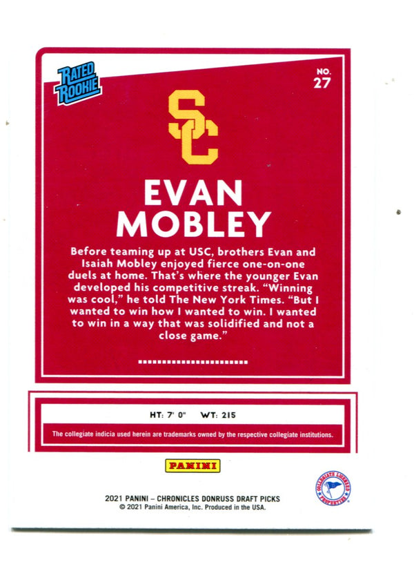 Evan Mobley 2021 Panini Chronicles Draft Picks #27 RC